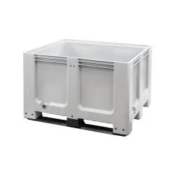 Gesloten kunststof box — 120 × 100 cm, drie sledes — productaanzicht