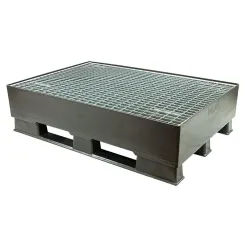 Opvangpallet met rooster — HDPE, 120 liter — productaanzicht