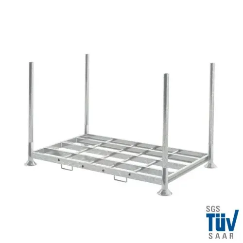 Dubbel mobiel stapelrek — basis van 2025 × 1180 mm — hoofdaanzicht