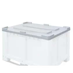 Grijs HDPE-deksel — 1210 × 810 × 40 mm — productaanzicht