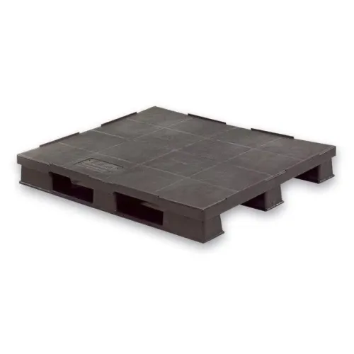 Gesloten kunststof blokpallet met rand — 150 mm — hoofdaanzicht