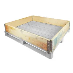 Gebruikte houten blokpalletrand — 20 cm hoog — productaanzicht