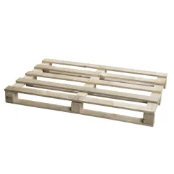 Lichte gebruikte houtpallet — 120 × 80 cm — productaanzicht