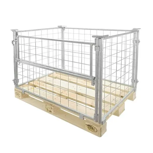 Nieuwe verzinkte palletomranding — 80 cm hoog — hoofdaanzicht