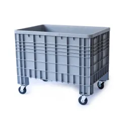 Gesloten palletbox op vier wielen — 120 × 80 cm — productaanzicht