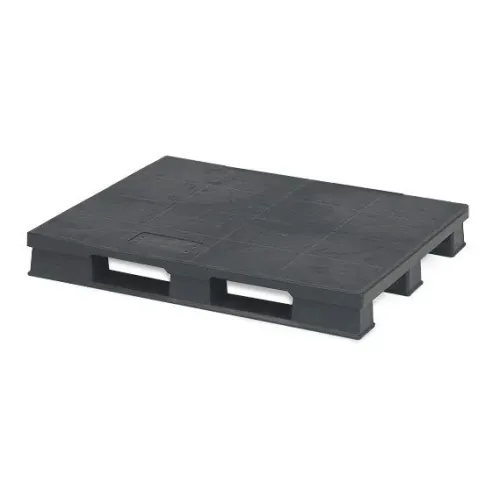 Kunststof pallet met gesloten dek — 120 × 100 × 15 cm — hoofdaanzicht